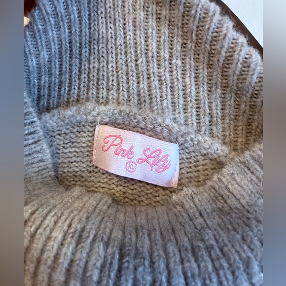 Pink Lily Multicolor Striped Sleeve mock Turtleneck Sweater dress NWOT - Picture 3 of 5